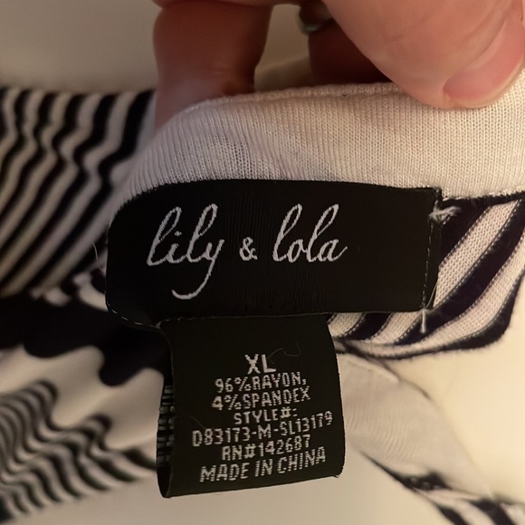 Lily and Lola Blue and White Striped Swim Cover Up or Maxi Dress XL - Picture 6 of 7